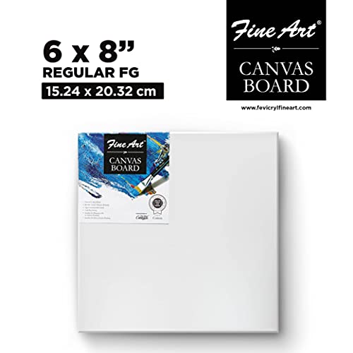 [P5944] Pidilite Fevicryl Fine Art Canvas Board 6"x8" for Painting (White Colour)