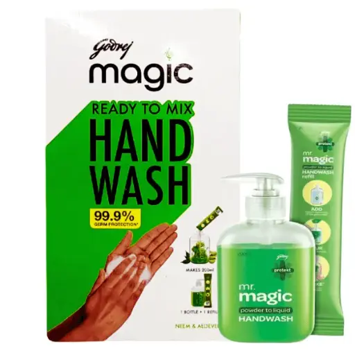 [P6002] Godrej Protekt Mr. Magic Hand Wash Combi Pack (Bottle+Refill)