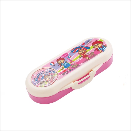 [P6084] Veer Pencil Box Joyful Ovi Big Game Double Door Compass Box