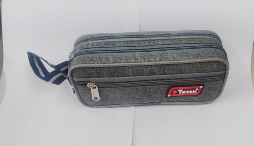 [P6120] Pencil Pouch High Quality Three Pocket Large Size With Handle