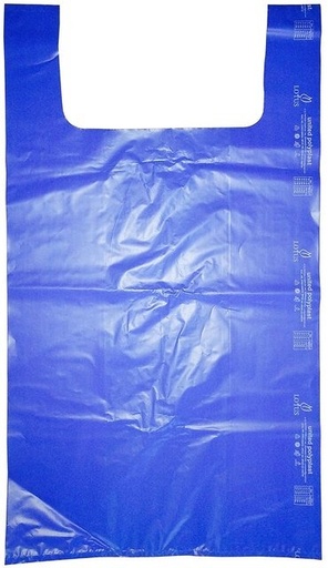 [P6162]  Blue Colour Jumbo Plastic Carry Bag, 27x30 Inch (Handle Bag)