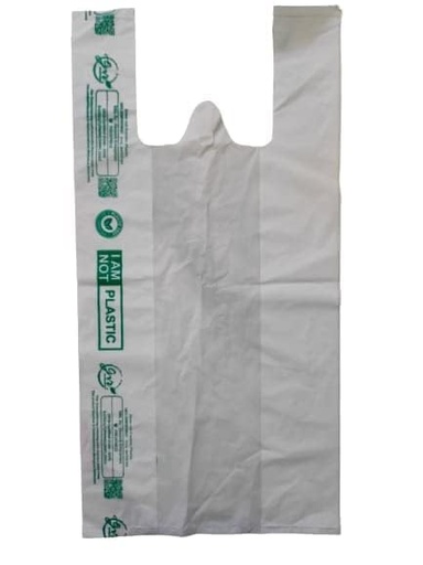 [P6148] Eco Friendly Handle Bag 8x10 Inch White Colour 1 kg (Polythene Free)