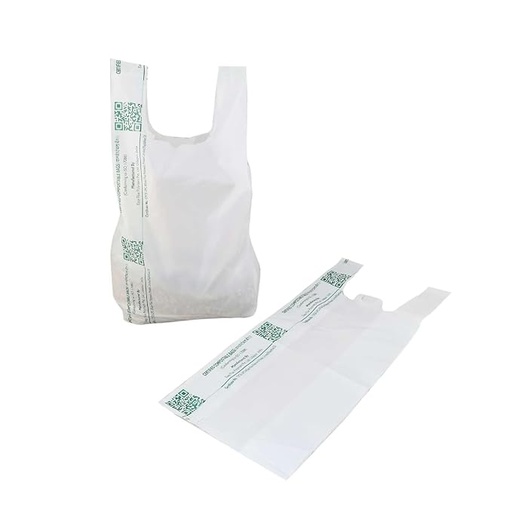 [P6152] Eco Friendly Handle Bag 13x16 Inch White Colour 1 Kg (Polythene Free)