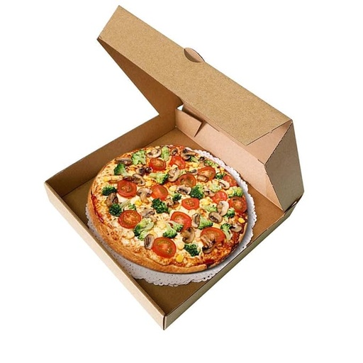 [P6258] Pizza Box Plan Corrugated Brown 7x7x1.5 Inch (Pack Of 100)