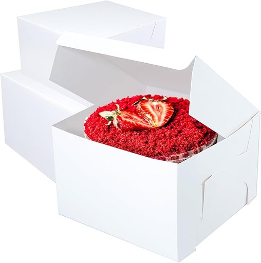 [P6280] Cake Box Duplex White Size 7x7x4 Inch, For 400gm Cake (Pack Of 100)