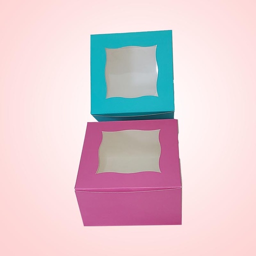 [P6302] Premium Cake Box Window, Size 7x7x4 Inch, For 400gm Cake (Pack Of 50)