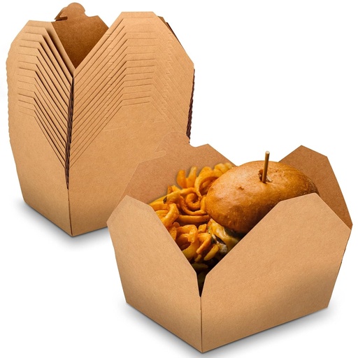 [P6348] Paper Food Box/Meal Box, Small Size 6x4.75x2.5 Inch (Pack Of 50)
