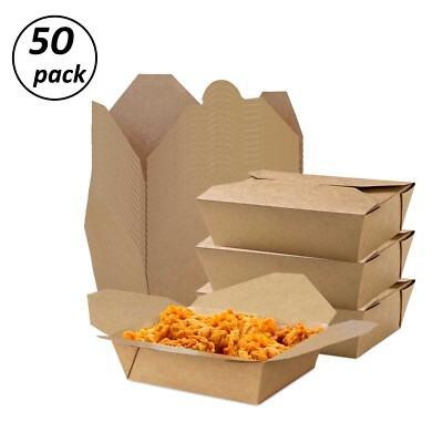 [P6350] Paper Food Box/Meal Box, Big Size 7.75x5.5x2 Inch (Pack Of 50)