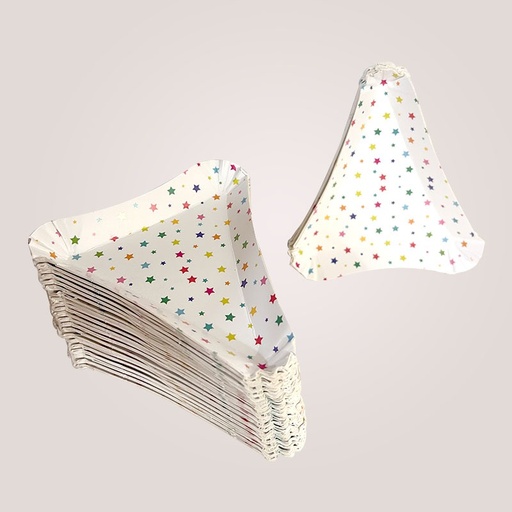 [P6364] Paper Plates Triangle Multi Print (Pack Of 100)