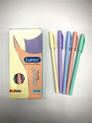 [P3338] Saino Primo Plus Use & Throw Ball Pen Blue Colour (Pack Of 20)