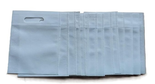 [P6188] Non Woven D Cut Carry Bag Plain White 12x16 Inch (Pack Of 100)
