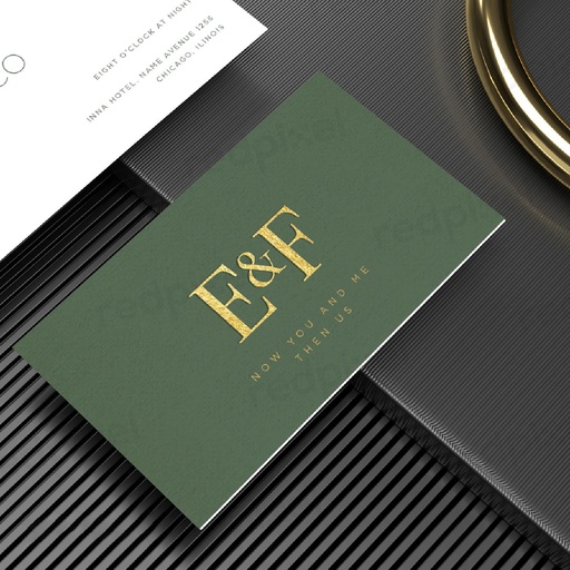 [P6538] Gold Foil Card 350 Gsm Single Foil and Front & Back Print, Multi Colour Visiting Card