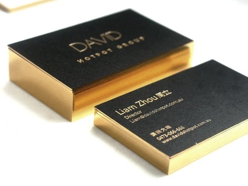 [P6540] Gold Foil 350 Gsm Card Front Back Foil And Front Back Printing Multi Colour Visiting Card