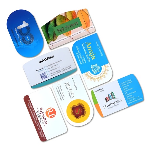 [P6544] 700 Gsm UV Die Shape Card Multi Colour Visiting Card