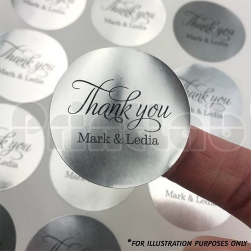 [P6568] Silver Sticker Multi Colour Print 1000 Pcs (Per Square Inch)