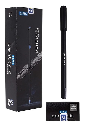 [P3442] Pentonic Ball Pen Black Colour 0.7mm Refillable Pen (Pack Of 10)