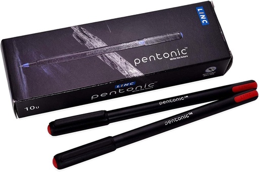 [P3444] Pentonic Ball Pen Red Colour 0.7mm Refillable Pen (Pack Of 10)