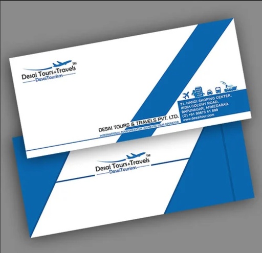 [P6594] Alabaster (Navigeter) 100 Gsm 9.5 x 4.25 Cover Multi Colour Print (1000 Pcs)