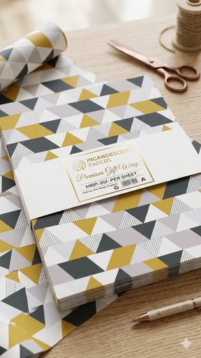 [P6399] Chromo Gift Wrapping Paper White Colour (318 No.) Size 19.75x27.5 Inch (Pack Of 25)