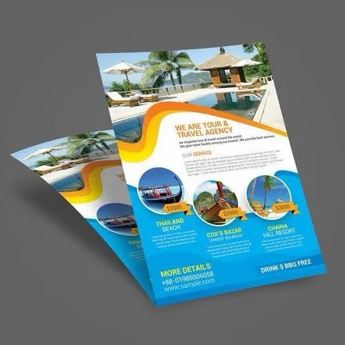 [P6642] 90 Gsm Art Paper Front Back A4 1000 Copy Brochure, Leaflet, Pamphlet Multi Colour Printing