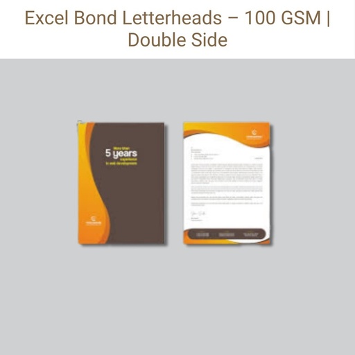 [P6503] A4 Letterhead Excel Bond 100 Gsm Front & Back Multi Colour Print (1000 Pcs)