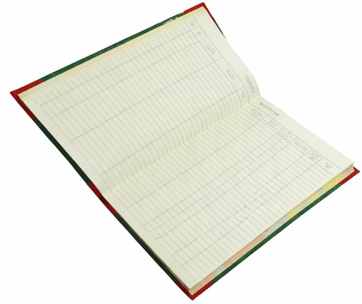 [P4596] Visitor Register Book 4 Quire Green Ledger Paper (Pack of 4)