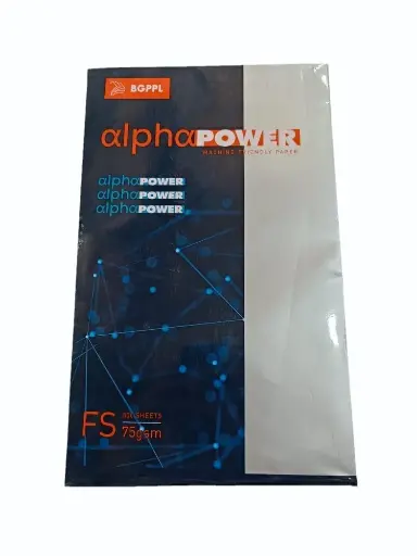 [P1812] Alpha Power Copier Paper, Legal Size(FS), 75 Gsm (500 Sheet,1 Ream) White Colour