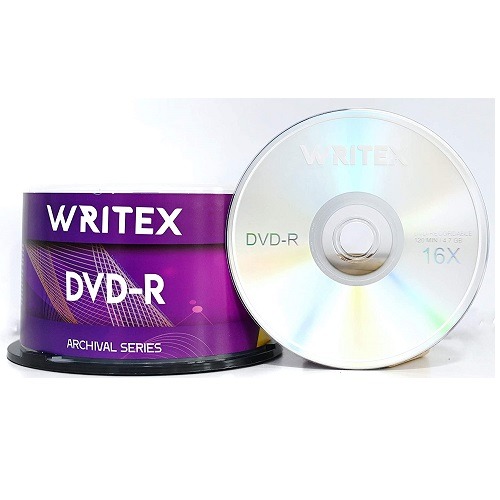 [P2524] Writex Blank DVD Recordable 4.7 GB Storage 120 Mins 16X Speed (Pack of 50)