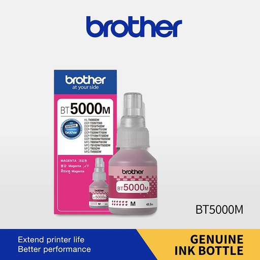 [P2744] Brother Ink BT5000M Magenta 48.8ml (Original Bottle)