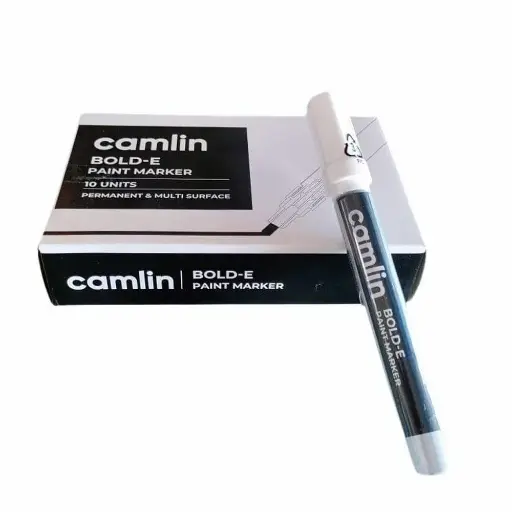 [P4208] Camlin Bold-E Paint Marker Pen White (Pack Of 10)