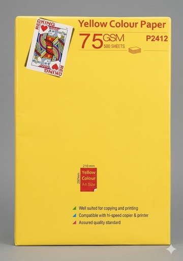 [P2412] Redking Premium A4 Colour Copier Paper 75 GSM, 500 Sheets Vibrant Yellow Color