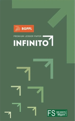 [P2432] BGPPL Infinito Ledger Copier Paper, FS Legal Size, 80 Gsm, (500 Sheet,1 Ream) Light Green Colour