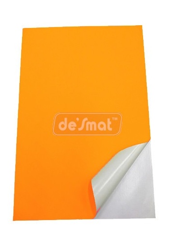 [P2504] Desmat Fluorescent Sticker A4 Orange Colour (Pack Of 75)