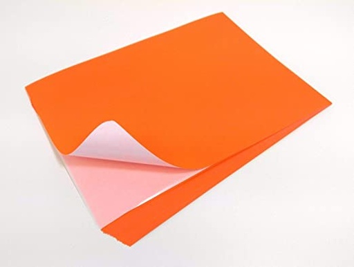 [P2504] Desmat Fluorescent Sticker Papers A4 Orange Colour (Pack Of 75)