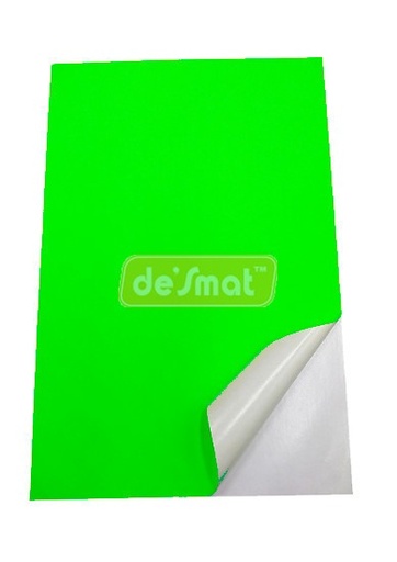 [P2506] Desmat Fluorescent Sticker A4 Green Colour (Pack Of 75)