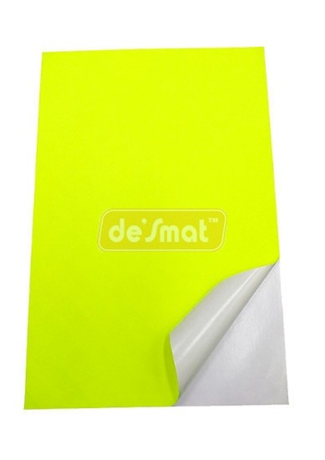 [P2502] Desmat Fluorescent Sticker A4 Lemon Yellow Colour (Pack Of 75)
