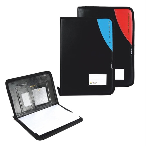 [P2852] Infinity Leather Portfolio Folder File Legal Size (20 Folder)