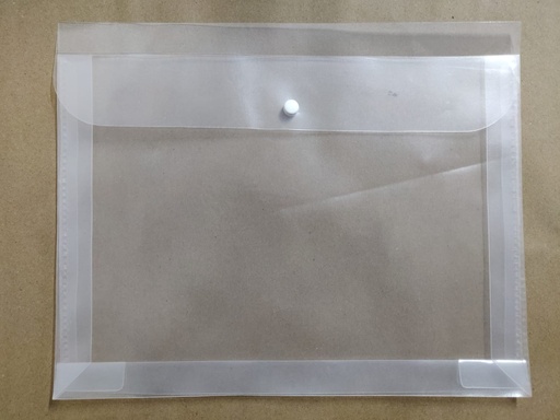 [P2942] Plastic Transparent Document Button File Folder, Plastic Bag 15x11(Pack Of 5)