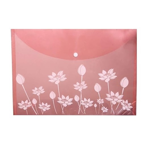 [P2992] Vivid My Clear Bag Flower Design Full Size A4 Plastic File Folder (Pack Of 20)