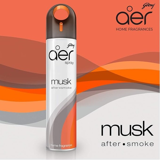 [P3262] Godrej aer Spray Room Freshener, Flavour: Musk After Smoke (126g/220ml)