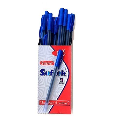 [P3339] Saino Softek Use & Throw Ball Pen Blue Colour (Pack Of 20)