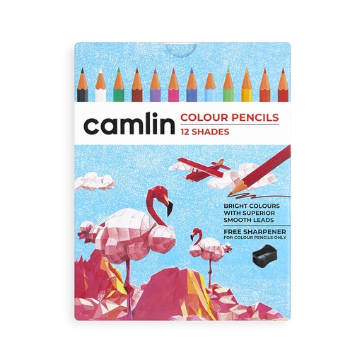 [P3462] Camlin Colour Pencils Half Size -12 Shades