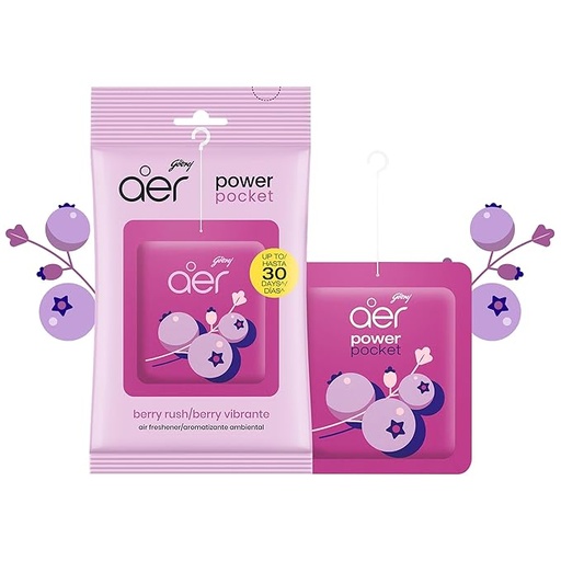 [P3814] Godrej Aer Power Pocket Berry Rush 10g (Air Freshener Pouch)