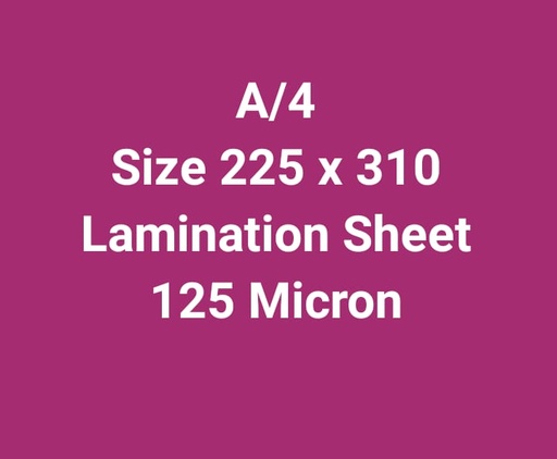 [P3922] A4 Lamination 125 Micron 225x310