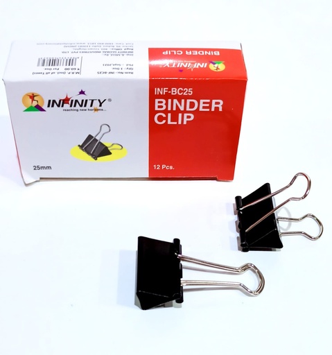 [P4014] Infinity Binder Clip 25mm (Pack Of 12) 