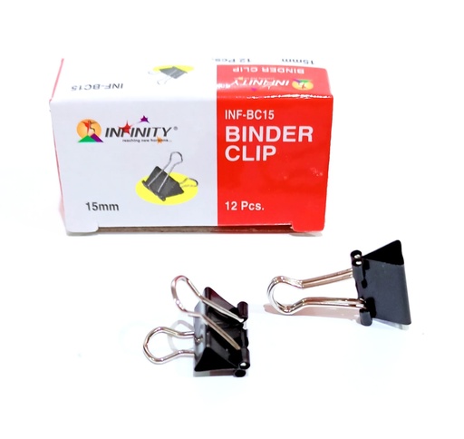 [P4010] Infinity Binder Clip 15mm (Pack Of 12)