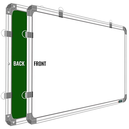 [P4238] White & Green Board 3x4 Feet Non Magnetic Double Sided Board 